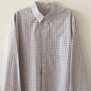 Dockers LS Shirt Size XL Button Down White Plaid